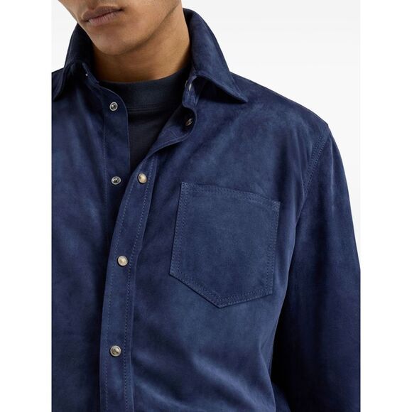 Brunello Cucinelli Men Leather Shirt - Picture 4 of 5